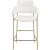 Yara Faux Leather Counter Stool with Brushed Brass Metal Frame