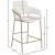 Yara Faux Leather Counter Stool with Brushed Brass Metal Frame