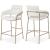 Yara Velvet Counter Stool with Brushed Brass Metal Frame