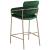 Yara Velvet Counter Stool with Brushed Brass Metal Frame