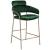 Yara Velvet Counter Stool with Brushed Brass Metal Frame
