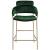 Yara Velvet Counter Stool with Brushed Brass Metal Frame