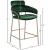 Yara Velvet Counter Stool with Brushed Brass Metal Frame