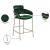Yara Velvet Counter Stool with Brushed Brass Metal Frame