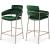 Yara Velvet Counter Stool with Brushed Brass Metal Frame