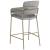 Yara Velvet Counter Stool with Brushed Brass Metal Frame