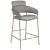 Yara Velvet Counter Stool with Brushed Brass Metal Frame
