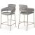 Yara Velvet Counter Stool with Brushed Brass Metal Frame