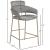 Yara Velvet Counter Stool with Brushed Brass Metal Frame
