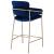 Yara Velvet Counter Stool with Brushed Brass Metal Frame