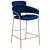 Yara Velvet Counter Stool with Brushed Brass Metal Frame