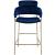 Yara Velvet Counter Stool with Brushed Brass Metal Frame