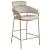 Yara Velvet Counter Stool with Brushed Brass Metal Frame