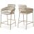 Yara Velvet Counter Stool with Brushed Brass Metal Frame