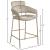 Yara Velvet Counter Stool with Brushed Brass Metal Frame