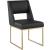Jayce Faux Leather Dining Chair with Brushed Brass Frame