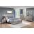Leighton Leatherette/Wood Panel Bed w/Mirrored Accents