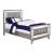Leighton Leatherette/Wood Panel Bed w/Mirrored Accents, Twin Size