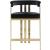 Marcello Velvet Counter Stool with Brushed Brass Frame