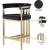 Marcello Velvet Counter Stool with Brushed Brass Frame