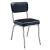 Retro Open Back Leatherette Side Chairs with Chromed Base