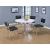 Retro Open Back Leatherette Side Chairs with Chromed Base