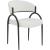 Privet Linen Dining Chair with Matte Black Base