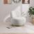 Calais Boucle Fabric Accent Chair with Natural White Oak Veneer Base