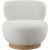 Calais Boucle Fabric Accent Chair with Natural White Oak Veneer Base