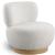 Calais Boucle Fabric Accent Chair with Natural White Oak Veneer Base