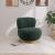 Calais Boucle Fabric Accent Chair with Natural White Oak Veneer Base