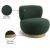 Calais Boucle Fabric Accent Chair with Natural White Oak Veneer Base
