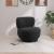 Calais Boucle Fabric Accent Chair with Black Oak Veneer Base
