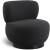Calais Boucle Fabric Accent Chair with Black Oak Veneer Base
