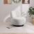 Calais Boucle Fabric Accent Chair with Black Oak Veneer Base