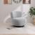 Calais Boucle Fabric Accent Chair with Black Oak Veneer Base