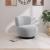 Calais Boucle Fabric Accent Chair with Black Oak Veneer Base