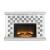 Noralie 90872 Mirror/Faux Diamonds LED Fireplace w/ Adjustable Temperature & Timer