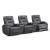 Composer Polyester/PU Power Recliner w/Ambient Blue LED Lighting