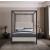 James Linen Fabric Full Size Canopy Bed