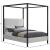 James Linen Fabric Full Size Canopy Bed