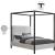 James Linen Fabric Full Size Canopy Bed