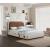 Blake Two Tone Faux Leather & Linen Fabric Full Size Bed