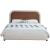 Blake Two Tone Faux Leather & Linen Fabric Queen Size Bed