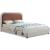 Blake Two Tone Faux Leather & Linen Fabric Queen Size Bed