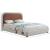 Blake Two Tone Faux Leather & Linen Fabric Queen Size Bed