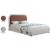 Blake Two Tone Faux Leather & Linen Fabric Queen Size Bed