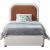 Blake Two Tone Faux Leather & Linen Fabric Twin Size Bed