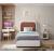 Blake Two Tone Faux Leather & Linen Fabric Twin Size Bed