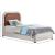 Blake Two Tone Faux Leather & Linen Fabric Twin Size Bed